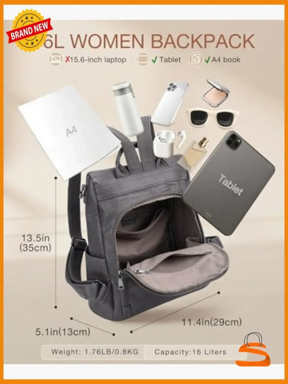 Fashion Anti-Theft PU Leather Travel Backpack Purse for Women Large Satchel